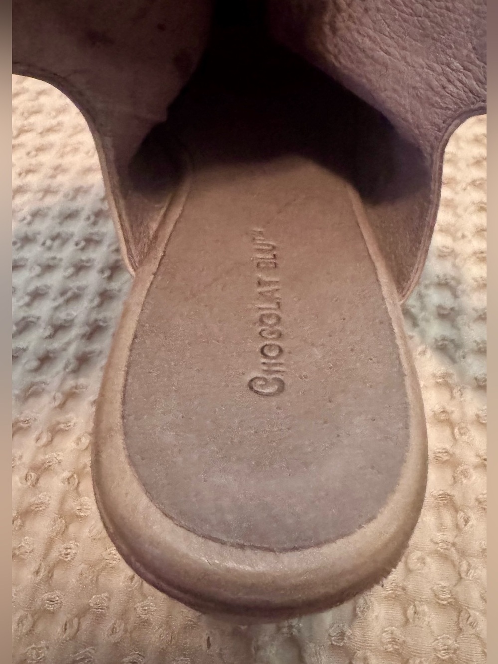 Chocolate Blu LeatherWedge - Taupe       Size 9.5 - Picture 7 of 8